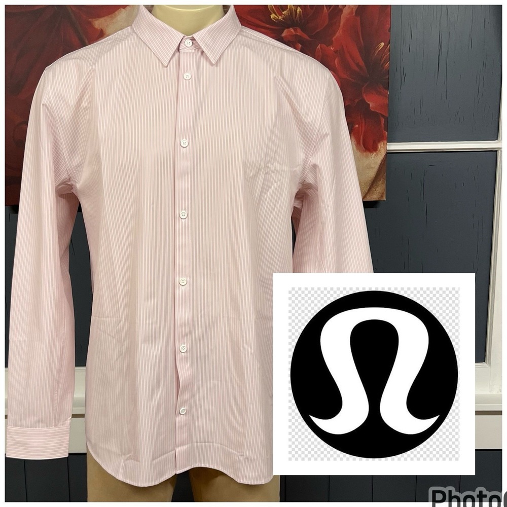 Lululemon Venture Shirt Mens XXL Classic Fit Stretch Long Sleeve Button Up Pink